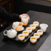 High-End Jade Ice Jade Porcelain Tea Set for Home Use, Light Luxury White Jade Porcelain Teapot, Kung Fu Tea Bowl Gift Set