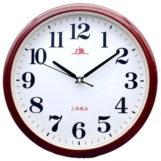 Shanghai Quartz Clock Office Classroom 12inch Silent Wall Clock Clear Clock High-End Disc Clock for the Elderly