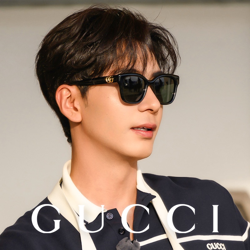 Chen Xinxu's Same Style Gucci Sunglasses for Women, Korean Version, Square Frame, Acetate Material, Gg1830Sk, Double g Logo Sunglasses for Men