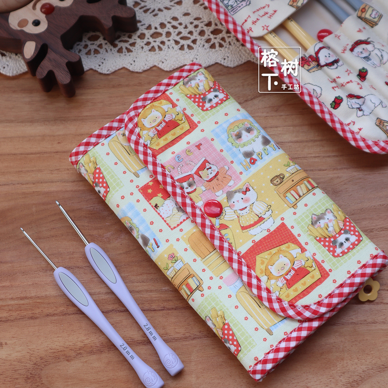 High-End Crochet Storage Bag, Healing Style, Handmade Canvas, Knitted by a Weaver, Yarn Knitting Tool, Needle Storage High-End Crochet Storage Bag, Healing Style, Handmade Canvas, Knitted by a Weaver, Yarn Knitting Tool, Needle Storage