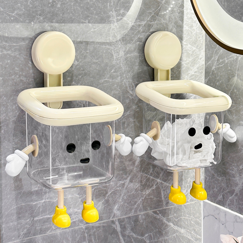 Suction Cup Waste Recycling Face Towel Storage Box Wall-Mounted Toilet Bathroom Sink Bathroom Towel Rack