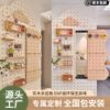 Entrance solid wood hole board dressing mirror body entrance door rear meter box blocking clothes hanger