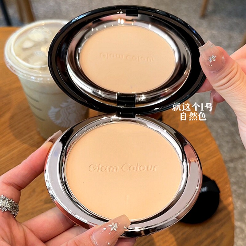 Большой пудровый торт Glamcolour весом 21 г!Пудра с фиксированным фокусом Velvet mist, легкий, естественный цвет, стойкий макияж, высокое качество