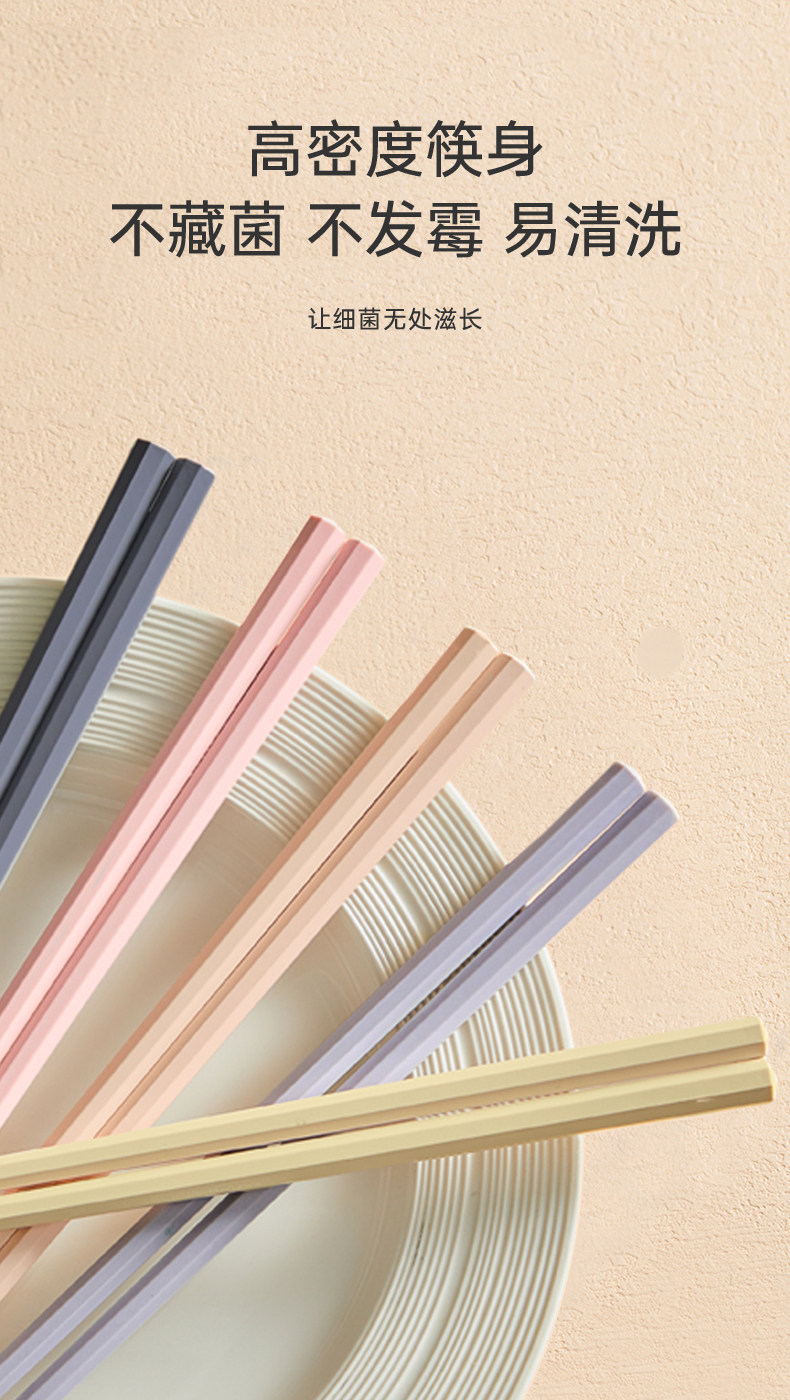 安享好物 安享A级筷子-炊大皇马卡龙色合金筷 国标 