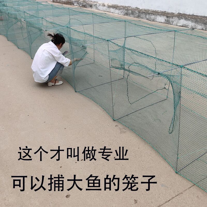 8- 50m Large Thickened Fishing Nets with Wings for Shrimp, Fish, Lobster, Large Fish, Round Fishing Net