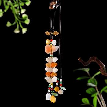 Car hanging women's high-end jade gourd interior rear mirror pendant yzbb2024 new model as lotus pod safety car stone