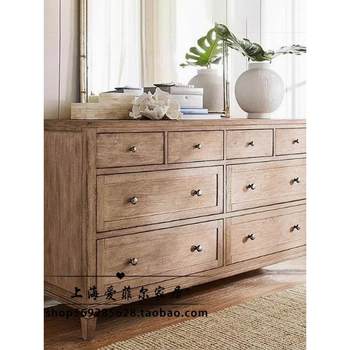 American antique solid wood entrance cabinet french mid-century style wall storage storage bedside display cabinet whole house furniture