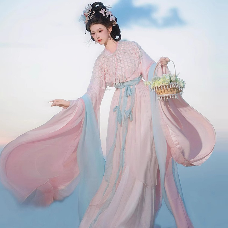 Mid-Autumn Festival Chang'E Fairy Costume Hanfu for Women, Pink, Stunningly Beautiful, Ancient Style, Super Fairy-Like, Traditional Dance Performance Costume Mid-Autumn Festival Chang'E Fairy Costume Hanfu for Women, Pink, Stunningly Beautiful, Ancient Style, Super Fairy-Like, Traditional Dance Performance Costume