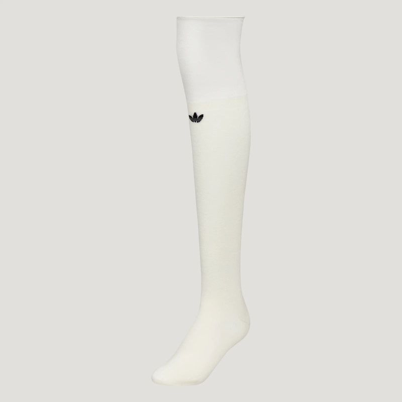 Adidas Trefoil Fashionable and Avant-Garde See-Through Ribbed Texture Over-The-Knee Socks Comfortable Socks Ld6383