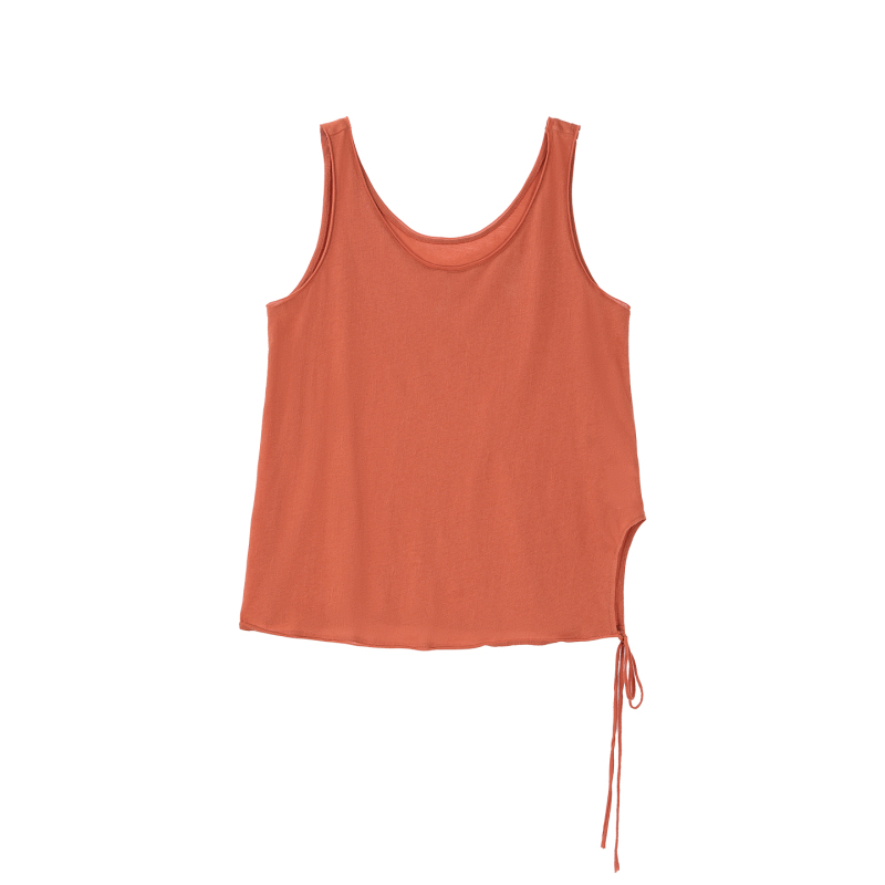 【Small Design Sleeveless Camisole】Summer Sunshine Vibrant Orange-Red Color Brightening Vest Camisole for Layering or Wearing Alone 【Small Design Sleeveless Camisole】Summer Sunshine Vibrant Orange-Red Color Brightening Vest Camisole for Layering or Wearing Alone