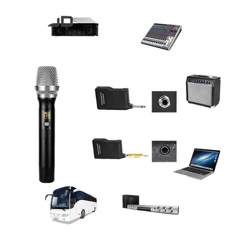 Rodd Wireless Universal Handheld Microphone U-Band Adjustable Frequency 6.35 Plug Microphone Home Ktv Teaching Tool