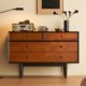 Jingran Liubao solid wood contrasting French medieval storage bedroom retro bed tail cabinet makeup