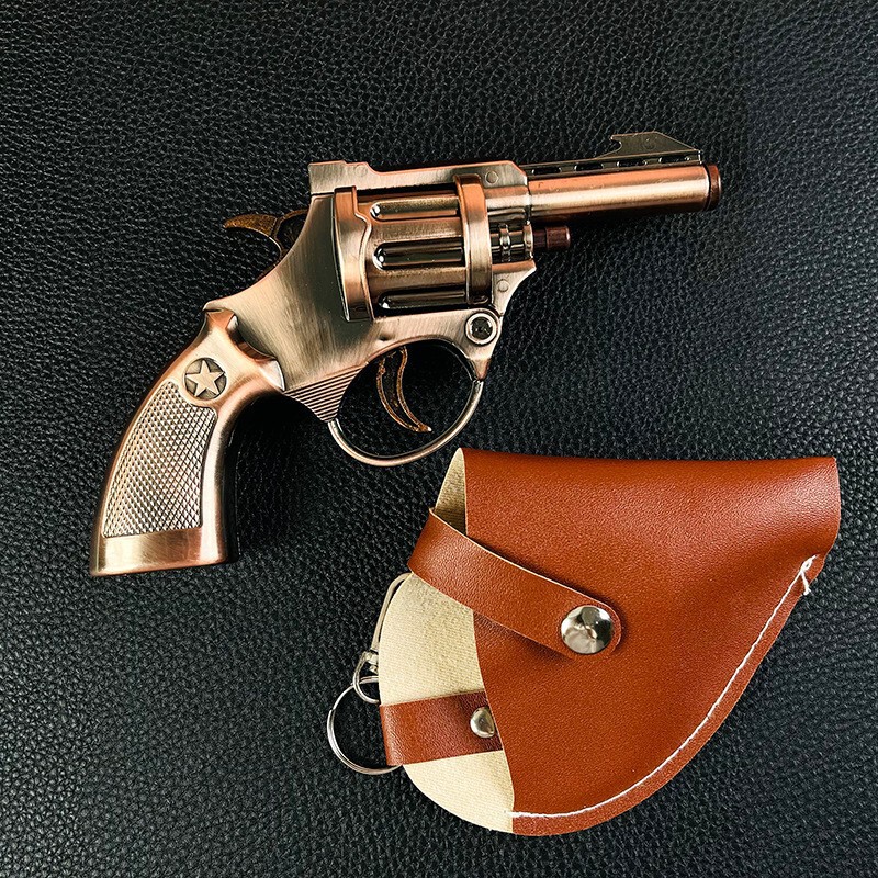 All-Metal Nostalgic Children's Toy Revolver with Leather Case, Non-Firing Retro Model All-Metal Nostalgic Children's Toy Revolver with Leather Case, Non-Firing Retro Model