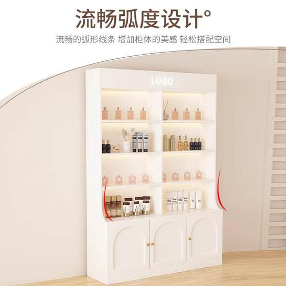 妆品展示柜产甲品美容柜院美陈列化子玻璃门护肤品置物架多层货架