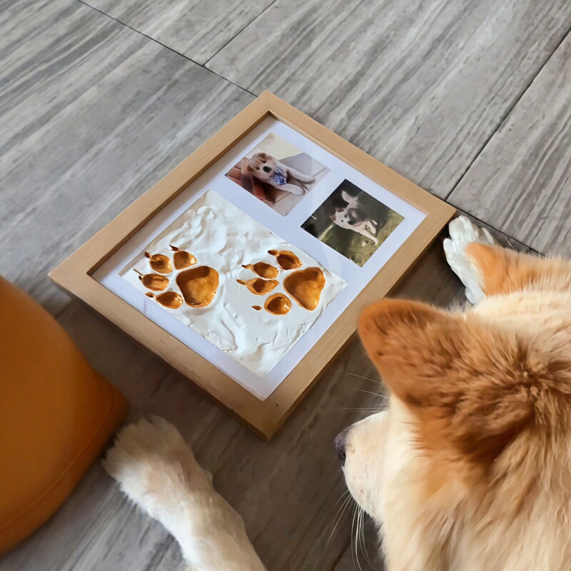 Pet Paw Print Commemorative Photo Frame, Dog and Cat Paw Print DIY Display Stand, Puppy and Cat Paw Print Clay Keepsake Photo Album Ornament Pet Paw Print Commemorative Photo Frame, Dog and Cat Paw Print DIY Display Stand, Puppy and Cat Paw Print Clay Keepsake Photo Album Ornament
