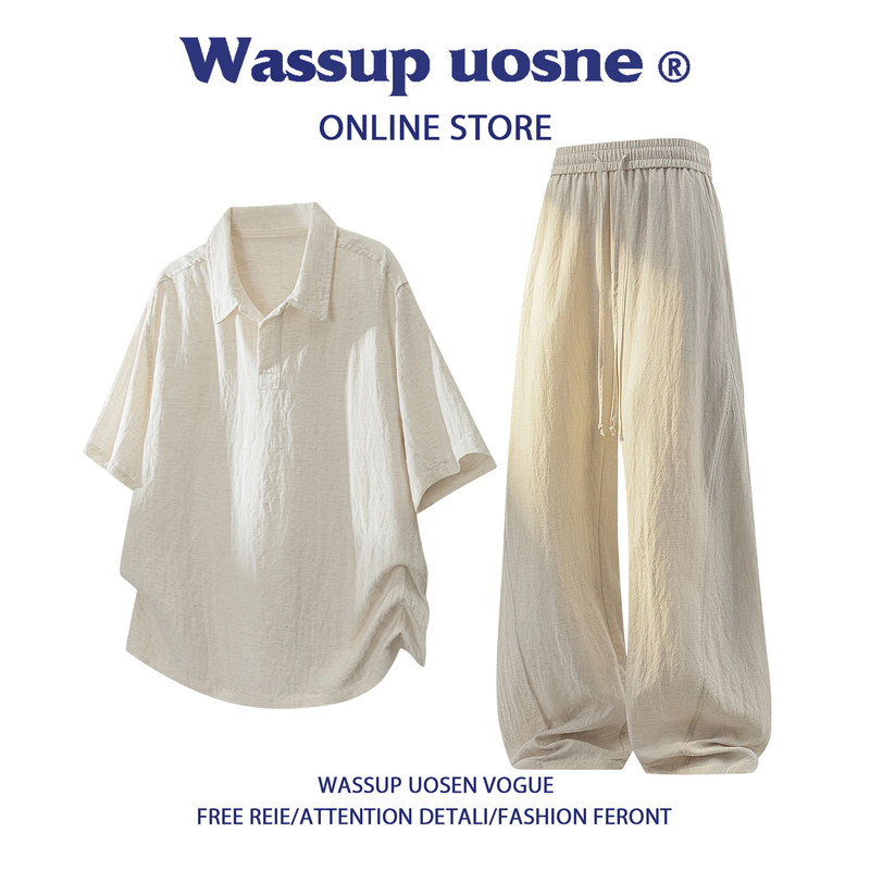 Wassup Uosne Old Money Style Tencel Linen Casual Suit for Men 2026 New Summer Thin Style Complete Set Wassup Uosne Old Money Style Tencel Linen Casual Suit for Men 2026 New Summer Thin Style Complete Set