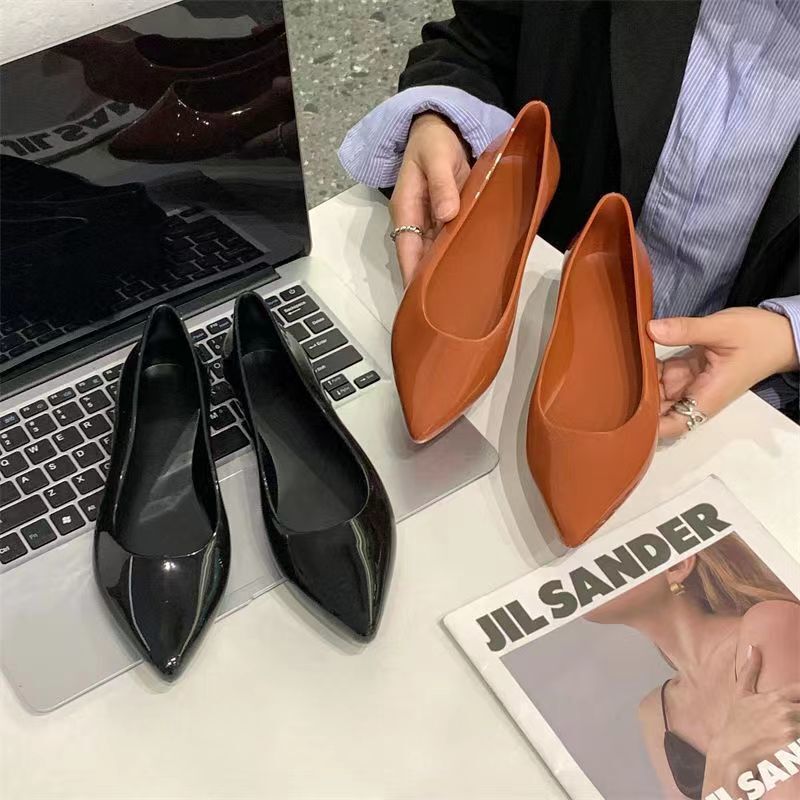 Jelly Shoes for Women, Autumn Trendy Sandals, Pointed Toe, Non-Slip, High Heels, Transparent Rain Shoes, Soft Sole, Outdoor Wear, Women's Shoes for Summer