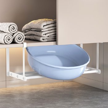 Direct sales bathroom washbasin rack bathroom washbasin wall-mounted storage rack hanging basin drilling cabinet underside