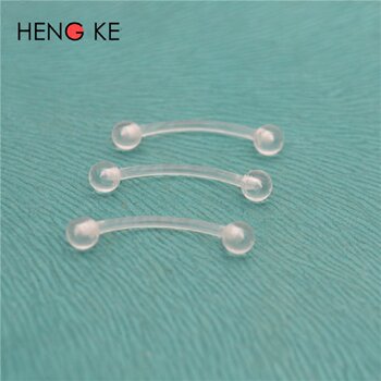 Hypoallergenic Plastic Invisible Navel Piercing Ring Cover Transparent Soft Rod Eyebrow Piercing Jewelry for Men and Women