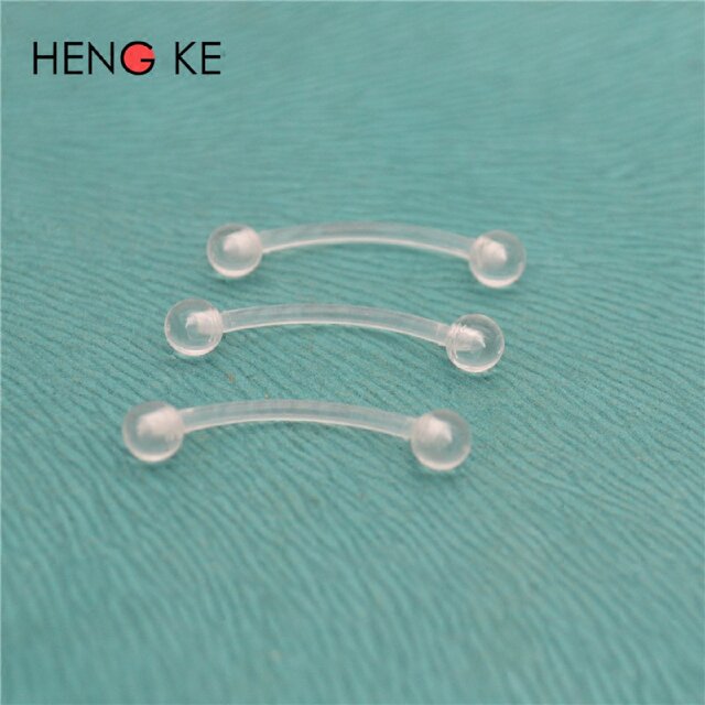 Hypoallergenic plastic invisible navel nail navel ring buckle sheath transparent soft rod eyebrow nail eyebrow ring piercing jewelry for men and women