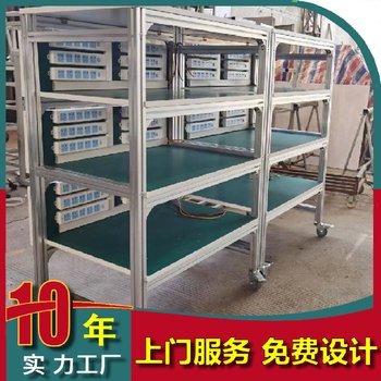 铝材型周转车多层物料工具车分拣流利架可移动线棒带轮防静电货架