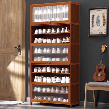 Simple shoe rack household door multi-layer dustproof entry shoe rack shoe cabinet high-end vertical integrated storage rack