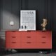 Italian minimalist nine-box modern living room solid wood bedroom bedside storage TV cabinet light luxury drawer Nordic