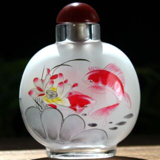 Xianglingde snuff bottle, colored glaze inner painted handle piece, pure handmade retro crystal awakening medicine, intangible cultural heritage gift, chinese style