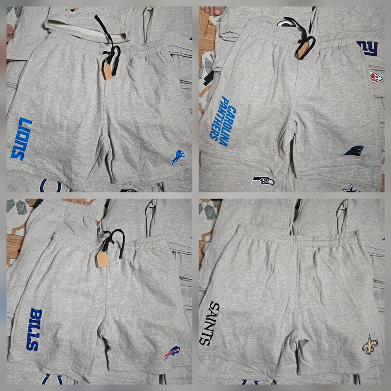 American Football Nfl Fleece Printed Team Logo Loose-Fitting Shorts (Lions, Panthers, Saints, Bills)