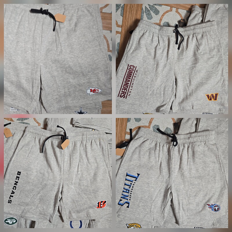 American Football Nfl Fleece Printed Team Logo Loose-Fitting Shorts (Commanders, Titans, Bengals, Chiefs)