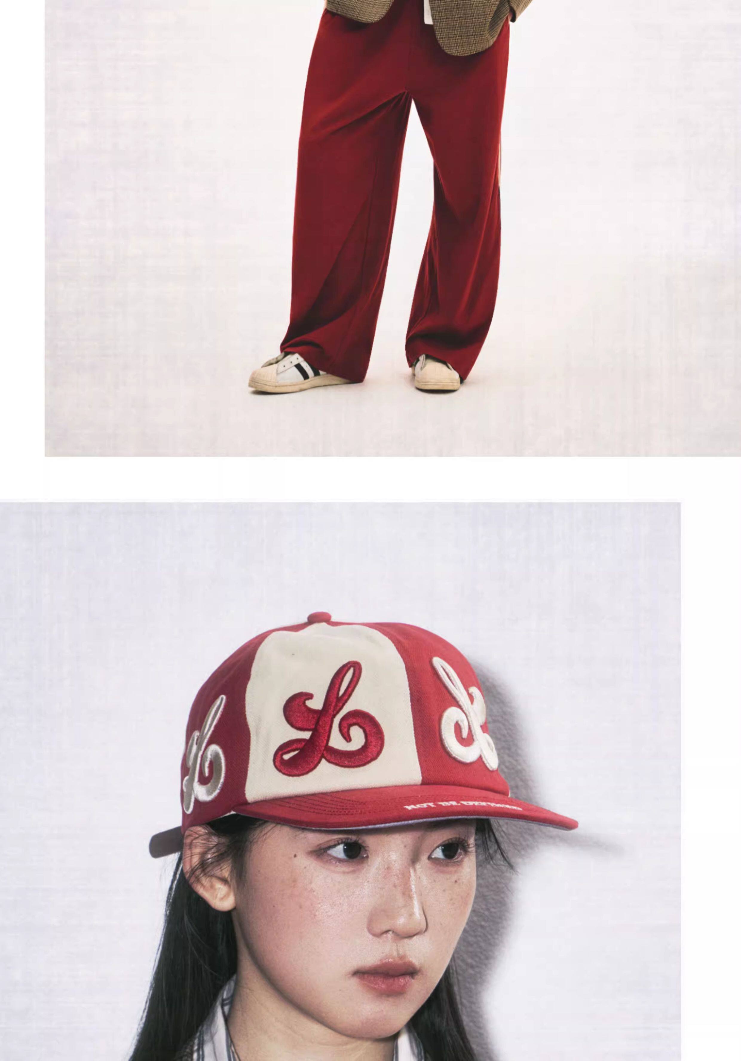 8LOME Red White Tai Chi Embroidered Flat-Brim Baseball Cap
