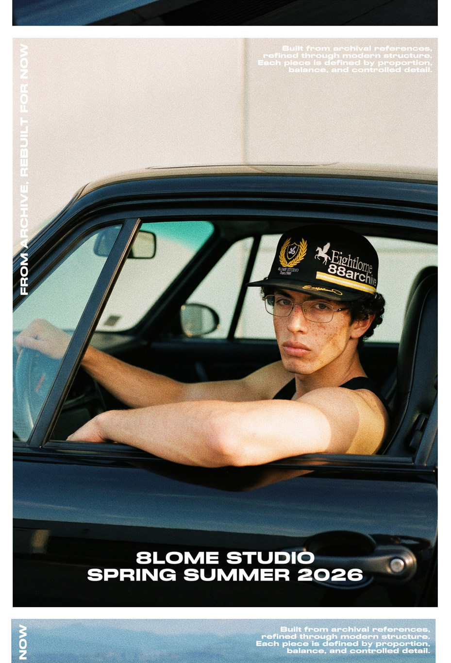8LOME Cotton Embroidered Flat-Top Baseball Cap