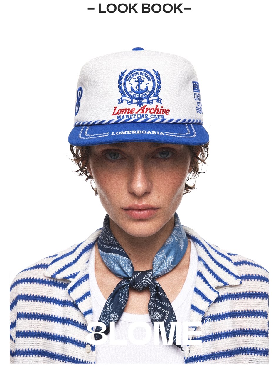 8LOME Cotton Embroidered Flat-Top Baseball Cap