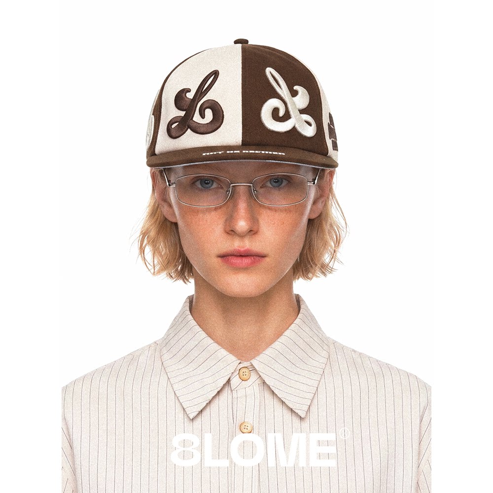 8LOME Black And White Flat Brim Baseball Cap