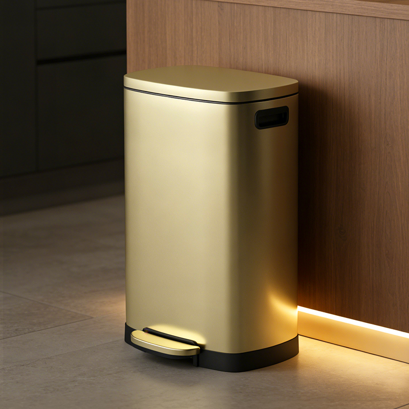 2026 Gold Stainless Steel Kitchen and Living Room Trash Can, Household Living Room Light Luxury High-End Large Capacity Foot-Pedal with Lid 2026 Gold Stainless Steel Kitchen and Living Room Trash Can, Household Living Room Light Luxury High-End Large Capacity Foot-Pedal with Lid