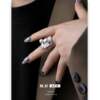 Rectangular pearl ring for women, simple temperament, light luxury, high-end sense, niche, exquisite and versatile, open adjustable ring