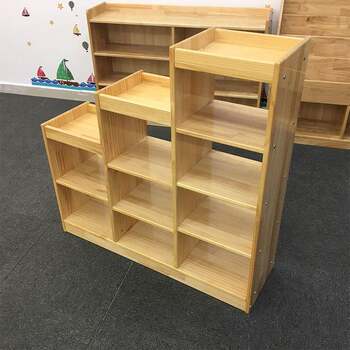 Kindergarten lactica toy combination cabinet children's furniture solid wood bookshelf cartoon school bag cabinet multi-function storage cabinet