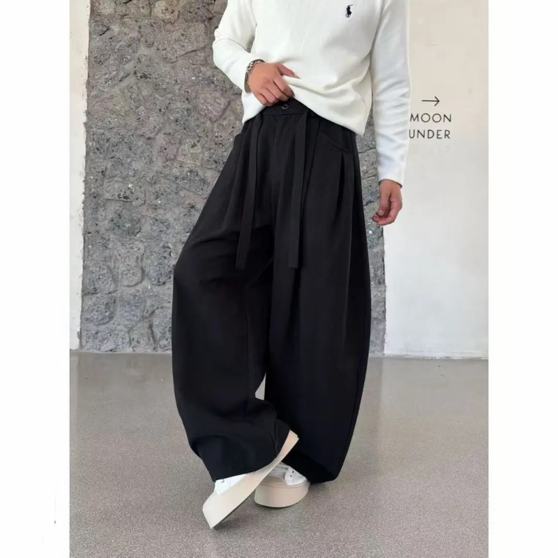 Physical Store 2026 Cotton+Lyocell Blend Old Money Style Relaxed Casual Loose Pants