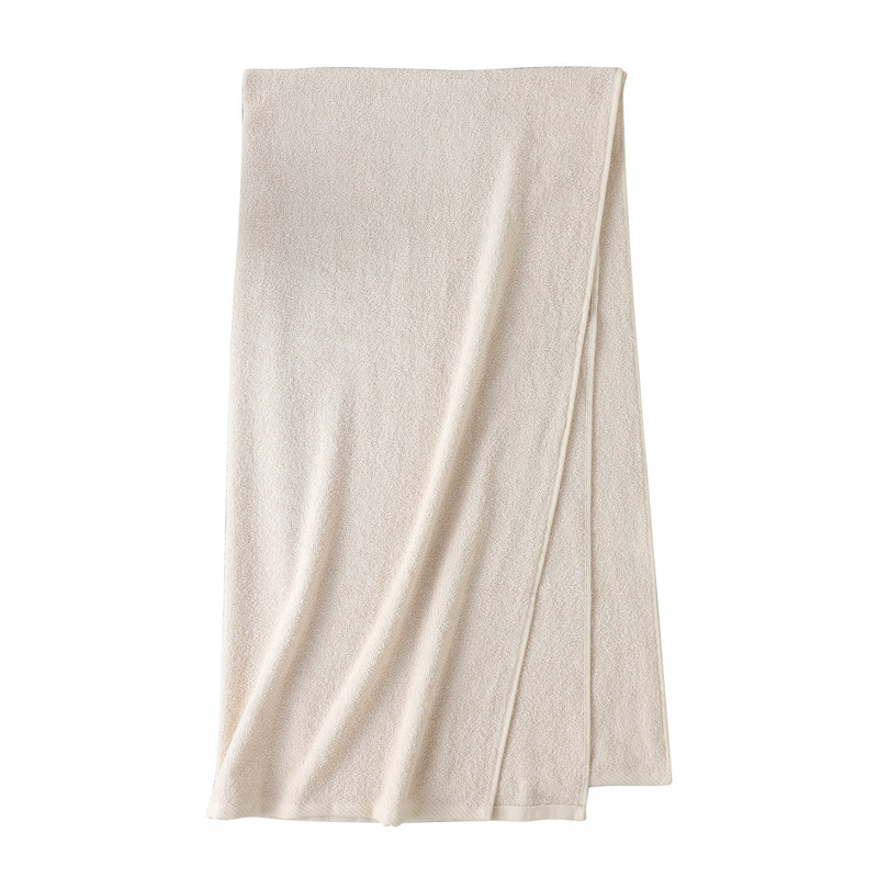 100% Silk Soft and Comfortable Skin-Friendly Towel, Mulberry Silk Natural Color Terry Household Bath Absorbent Towel