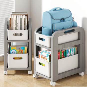 Schoolbag shelf drawer type removable trolley under the table to store moving books in home dormitory