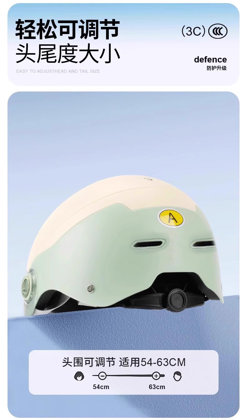 New National Standard 3C Certified Electric Vehicle Helmet, Suitable for All Seasons, Men's and Women's Models, Half Helmet for Electric Bikes, Motorcycle Safety Helmet