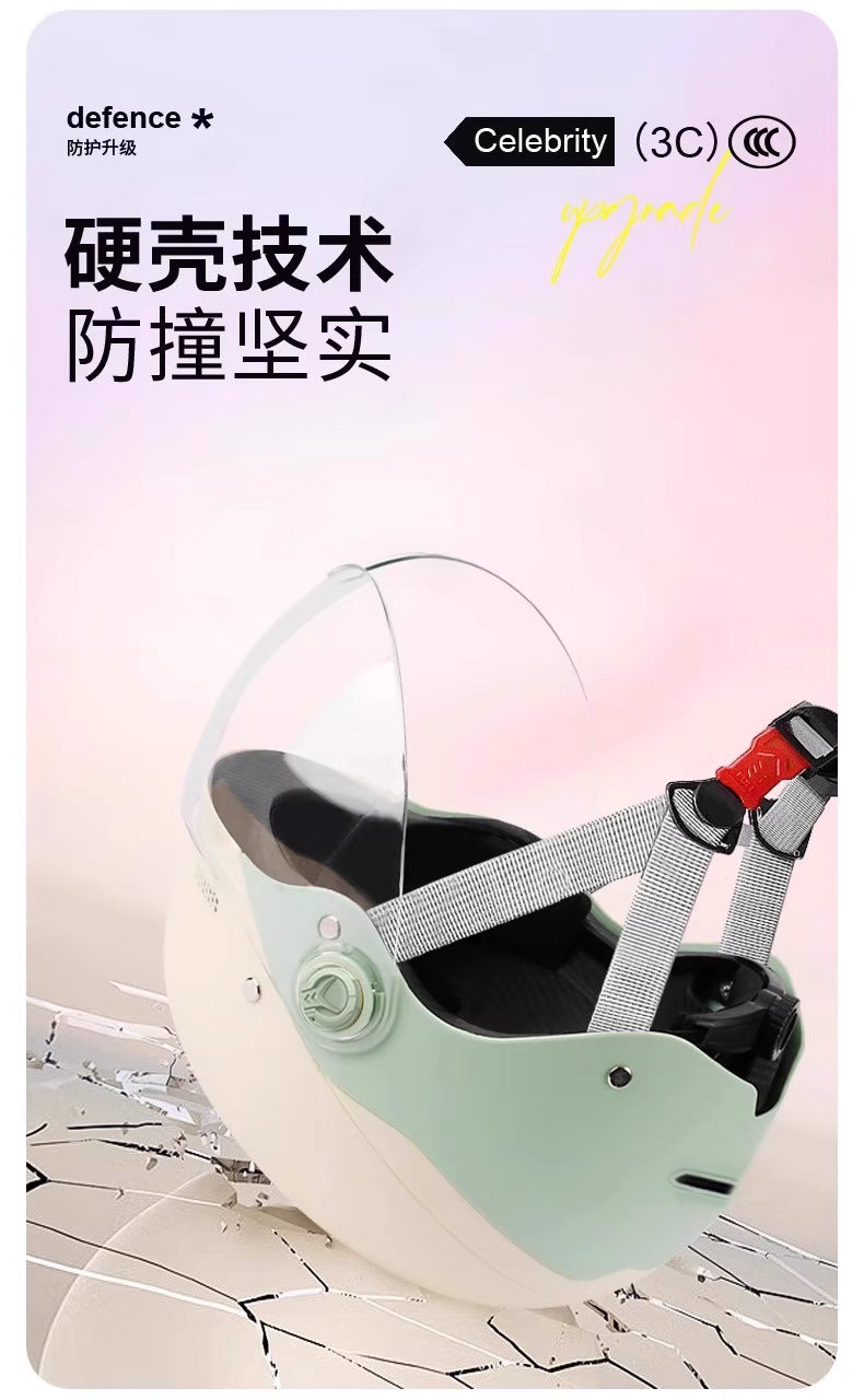 New National Standard 3C Certified Electric Vehicle Helmet, Suitable for All Seasons, Men's and Women's Models, Half Helmet for Electric Bikes, Motorcycle Safety Helmet