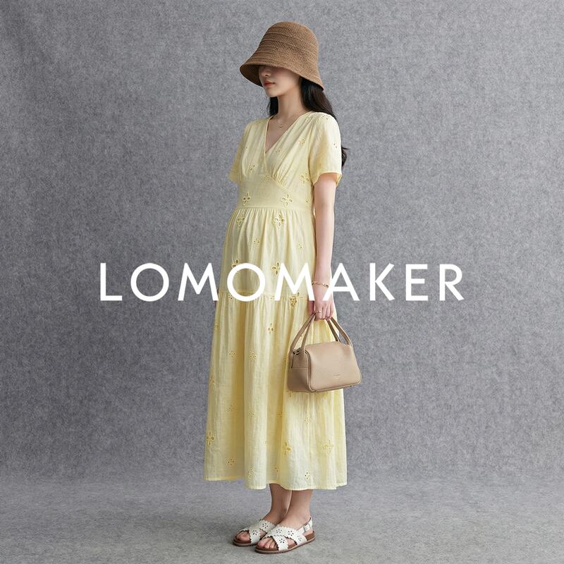 French Lomomaker【Yellow Hollow Skirt】Maternity Dress Summer Thin Korean Style Short Sleeve Long Dress French Lomomaker【Yellow Hollow Skirt】Maternity Dress Summer Thin Korean Style Short Sleeve Long Dress