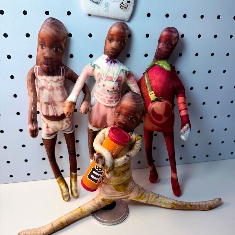 African Twelve Little Dolls, Abstract Squishy Toys, Peace Elite Toys, Baby Mouse Dolls with a Skeleton That Can Be Bent and Shaped