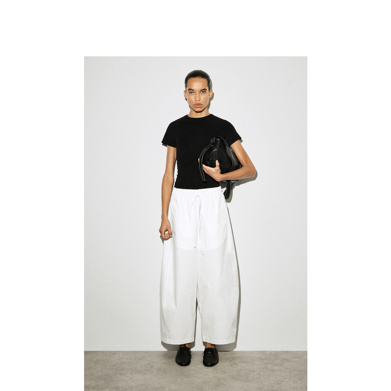 Cos Style Women's Clothing White Straight-Leg Pants with Drawstring Elastic Casual Long Pants 2026 Summer 1208911017