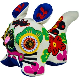 Folk crafts pure handmade cloth tiger fabric decoration ornaments longevity tiger gift to the elders birthday gift for the elderly