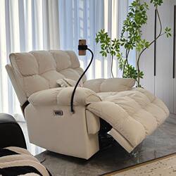 Single Sofa Multifunctional Space Lazy Sofa Cabin Living Room Rotating Electric Reclining Chair for Sleeping Balcony Rocking Recliner