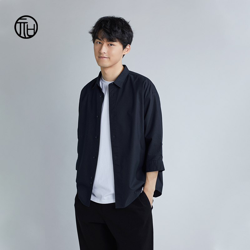 Pure Cotton Oxford Spinning Durable and Wear-Resistant Three-Quarter Sleeves Off-Shoulder Wide Version Fashionable Casual Shirt Jacket/8251 Pure Cotton Oxford Spinning Durable and Wear-Resistant Three-Quarter Sleeves Off-Shoulder Wide Version Fashionable Casual Shirt Jacket/8251