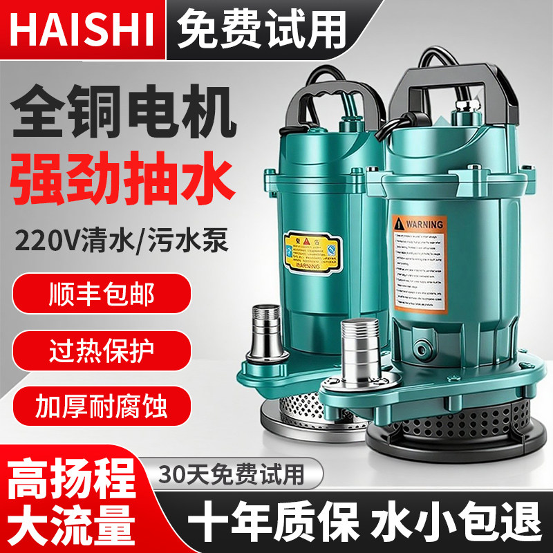 水泵抽水泵家用小型220v浇菜农用灌溉浇地高扬程潜水泵农用抽水泵