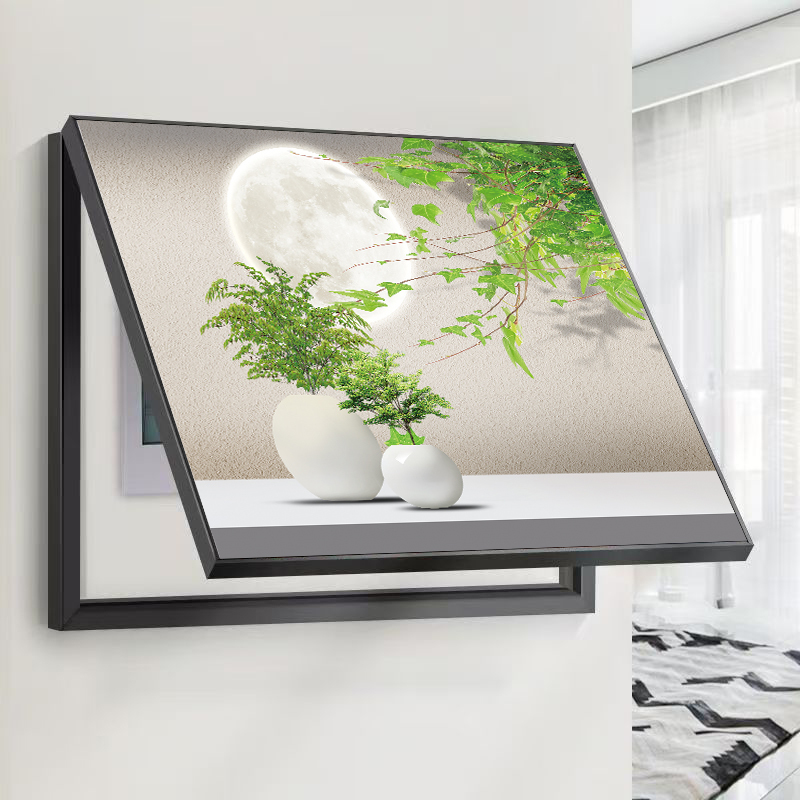 Fresh and Simple Decorative Painting for Electric Meter Box, Healing Green Plant Design, Multimedia Box, No-Drill Hanging Painting, Circuit Breaker Box Mural